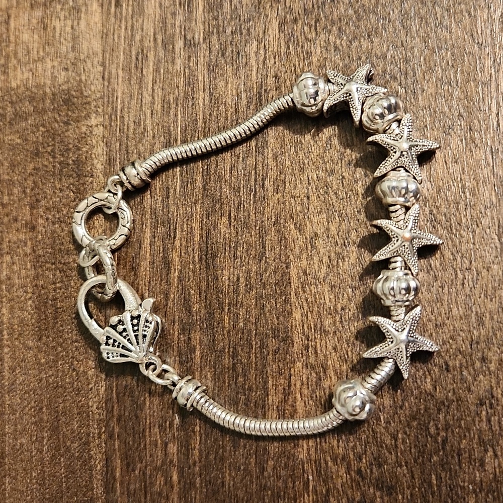 Nautical Theme Shell And Starfish Bracelet - image 1